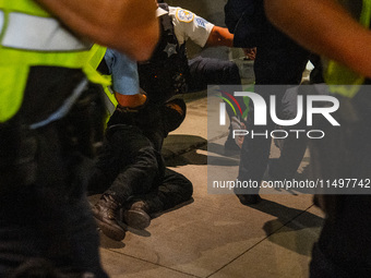 Pro-Palestinian protesters tried to rally outside the Israeli consulate in Chicago, United States, on August 20, 2024. (