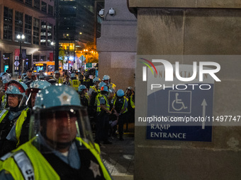 Pro-Palestinian protesters tried to rally outside the Israeli consulate in Chicago, United States, on August 20, 2024. (