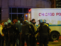 Pro-Palestinian protesters tried to rally outside the Israeli consulate in Chicago, United States, on August 20, 2024. (