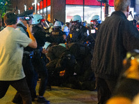 Pro-Palestinian protesters tried to rally outside the Israeli consulate in Chicago, United States, on August 20, 2024. (