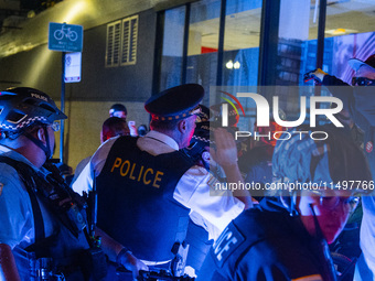 Pro-Palestinian protesters tried to rally outside the Israeli consulate in Chicago, United States, on August 20, 2024. (