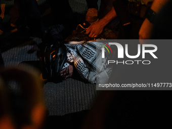 Pro-Palestinian protesters tried to rally outside the Israeli consulate in Chicago, United States, on August 20, 2024. (