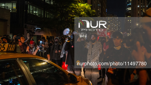 Pro-Palestinian protesters tried to rally outside the Israeli consulate in Chicago, United States, on August 20, 2024. 