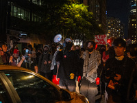 Pro-Palestinian protesters tried to rally outside the Israeli consulate in Chicago, United States, on August 20, 2024. (