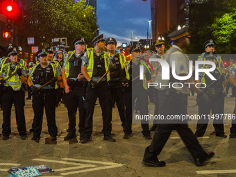 Pro-Palestinian protesters tried to rally outside the Israeli consulate in Chicago, United States, on August 20, 2024. (