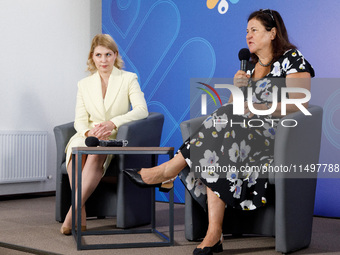 Deputy Prime Minister for European and Euro-Atlantic Integration of Ukraine Olha Stefanishyna (L) and Ambassador of the EU to Ukraine Katari...