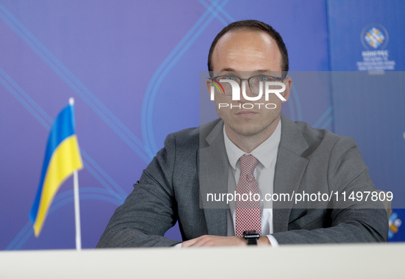 Dmytro Makarenko, acting head of the State Service of Ukraine for geodesy, cartography, and cadastre, attends the Congress of Local and Regi...