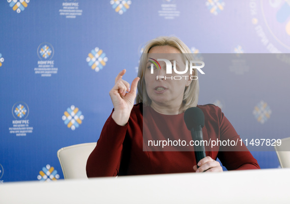 Deputy Prime Minister - Minister for Reintegration of the Temporarily Occupied Territories of Ukraine Iryna Vereshchuk attends the Congress...