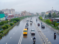 People's daily lives are affected by the heavy rainfall in Kathmandu, Nepal, on August 21, 2024. (