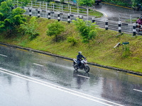 People's daily lives are affected by the heavy rainfall in Kathmandu, Nepal, on August 21, 2024. (