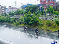 People's daily lives are affected by the heavy rainfall in Kathmandu, Nepal, on August 21, 2024. (