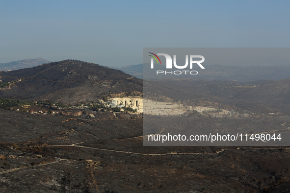 Aftermath of fire breaks out in Barnavas, a region in East Attica, on the afternoon of August 11, 2024, burning over 105,000 acres of land a...