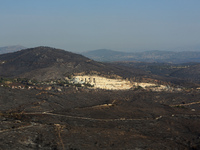 Aftermath of fire breaks out in Barnavas, a region in East Attica, on the afternoon of August 11, 2024, burning over 105,000 acres of land a...