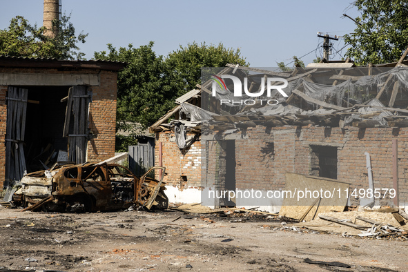 The almost deserted town of Bilopillia in Sumy region near the border with Russia is shelled daily by guided aerial bombs in Bilopillia, Ukr...