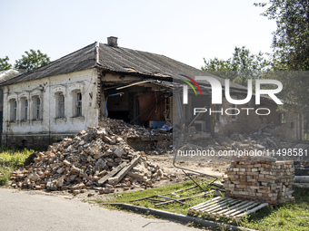 The almost deserted town of Bilopillia in Sumy region near the border with Russia is shelled daily by guided aerial bombs in Bilopillia, Ukr...