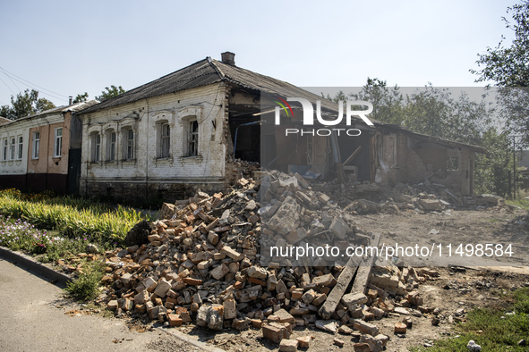 The almost deserted town of Bilopillia in Sumy region near the border with Russia is shelled daily by guided aerial bombs in Bilopillia, Ukr...