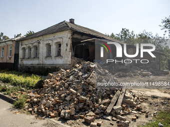 The almost deserted town of Bilopillia in Sumy region near the border with Russia is shelled daily by guided aerial bombs in Bilopillia, Ukr...