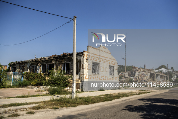 The almost deserted town of Bilopillia in Sumy region near the border with Russia is shelled daily by guided aerial bombs in Bilopillia, Ukr...