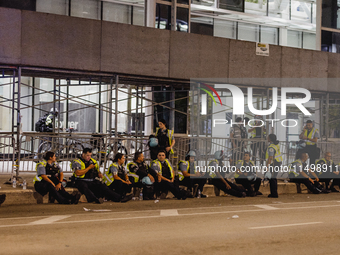 Pro-Palestine protesters hold a ''Make it Great Like '68'' protest in front of the Israeli consulate in Chicago, United States, on August 20...