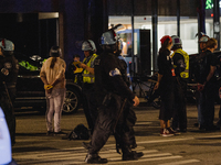 Pro-Palestine protesters hold a ''Make it Great Like '68'' protest in front of the Israeli consulate in Chicago, United States, on August 20...