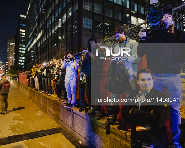 Pro-Palestine protesters hold a ''Make it Great Like '68'' protest in front of the Israeli consulate in Chicago, United States, on August 20...