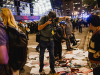 Pro-Palestine protesters hold a ''Make it Great Like '68'' protest in front of the Israeli consulate in Chicago, United States, on August 20...