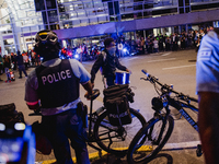 Pro-Palestine protesters hold a ''Make it Great Like '68'' protest in front of the Israeli consulate in Chicago, United States, on August 20...