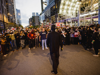 Pro-Palestine protesters hold a ''Make it Great Like '68'' protest in front of the Israeli consulate in Chicago, United States, on August 20...