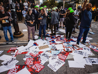 Pro-Palestine protesters hold a ''Make it Great Like '68'' protest in front of the Israeli consulate in Chicago, United States, on August 20...