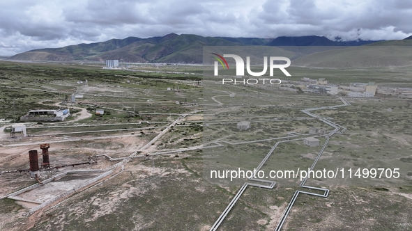 The Yangbajing Geothermal Power Station, the world's highest geothermal power station, is in Lhasa, Tibet, China, on August 8, 2024. 