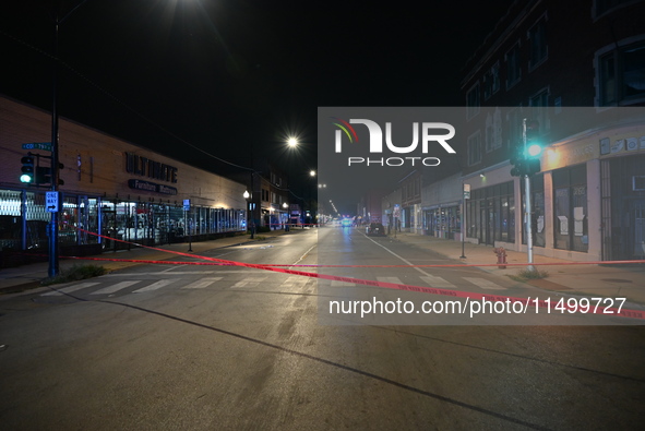 Two people are shot, one critically wounded, in a shooting on the 7800 block of S. Colfax Avenue in Chicago, Illinois, United States, on Aug...