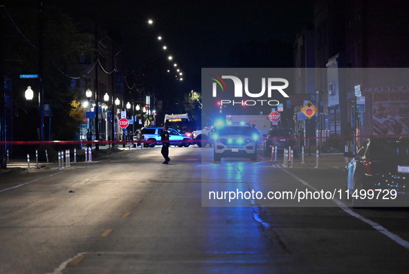 Two people are shot, one critically wounded, in a shooting on the 7800 block of S. Colfax Avenue in Chicago, Illinois, United States, on Aug...