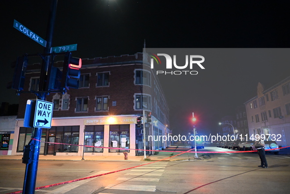 Two people are shot, one critically wounded, in a shooting on the 7800 block of S. Colfax Avenue in Chicago, Illinois, United States, on Aug...