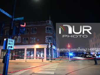 Two people are shot, one critically wounded, in a shooting on the 7800 block of S. Colfax Avenue in Chicago, Illinois, United States, on Aug...