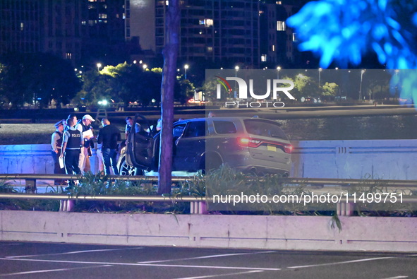 Two people are shot while driving on the 1000 block of N. Lake Shore Drive in Chicago, Illinois, United States, on August 21, 2024. At appro...