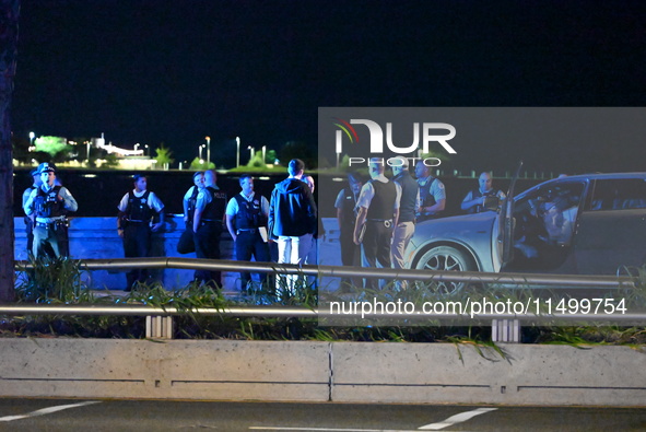 Two people are shot while driving on the 1000 block of N. Lake Shore Drive in Chicago, Illinois, United States, on August 21, 2024. At appro...