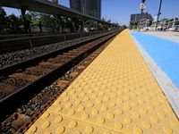 A loading platform shows on the same rail corridor through the Brampton Innovation District that Canadian National Railway operates in Ontar...