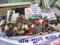 Students and Gono Odhikar Parishad take out a protest towards the High Commission of India in Bangladesh on August 22, 2024. (