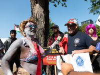 Pro-Palestinian activists marched through the streets of Chicago on August 21, 2024, to protest the Democratic National Committee's conventi...