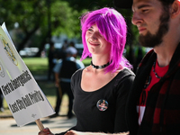 Pro-Palestinian activists marched through the streets of Chicago on August 21, 2024, to protest the Democratic National Committee's conventi...