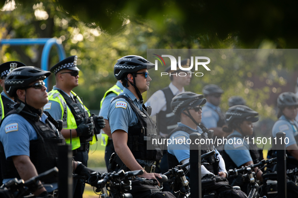 Pro-Palestinian activists marched through the streets of Chicago on August 21, 2024, to protest the Democratic National Committee's conventi...