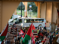 Pro-Palestinian activists marched through the streets of Chicago on August 21, 2024, to protest the Democratic National Committee's conventi...