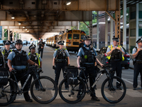 Pro-Palestinian activists marched through the streets of Chicago on August 21, 2024, to protest the Democratic National Committee's conventi...