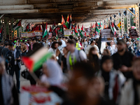 Pro-Palestinian activists marched through the streets of Chicago on August 21, 2024, to protest the Democratic National Committee's conventi...