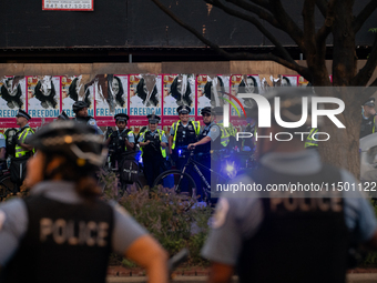 Pro-Palestinian activists marched through the streets of Chicago on August 21, 2024, to protest the Democratic National Committee's conventi...