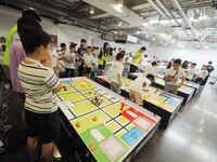 Young players compete at the 2024 World Robot Competition in Beijing, China, on August 22, 2024. (