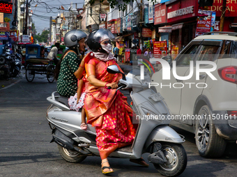 Traffic in Haldwani, Uttarakhand, India, on April 23, 2024. (