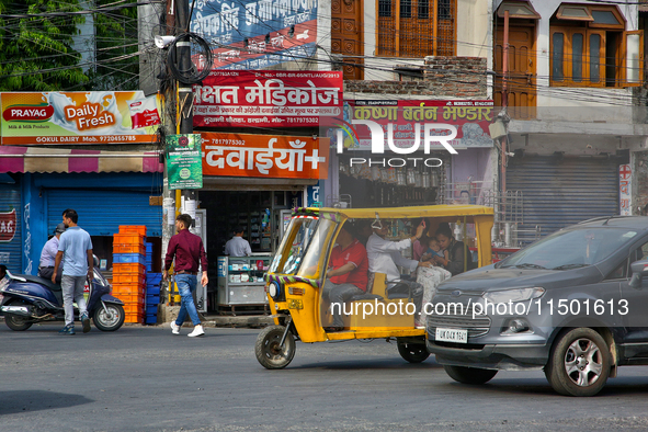 Traffic in Haldwani, Uttarakhand, India, on April 23, 2024. 