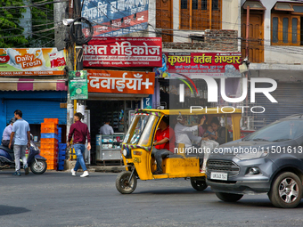 Traffic in Haldwani, Uttarakhand, India, on April 23, 2024. (