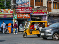 Traffic in Haldwani, Uttarakhand, India, on April 23, 2024. (